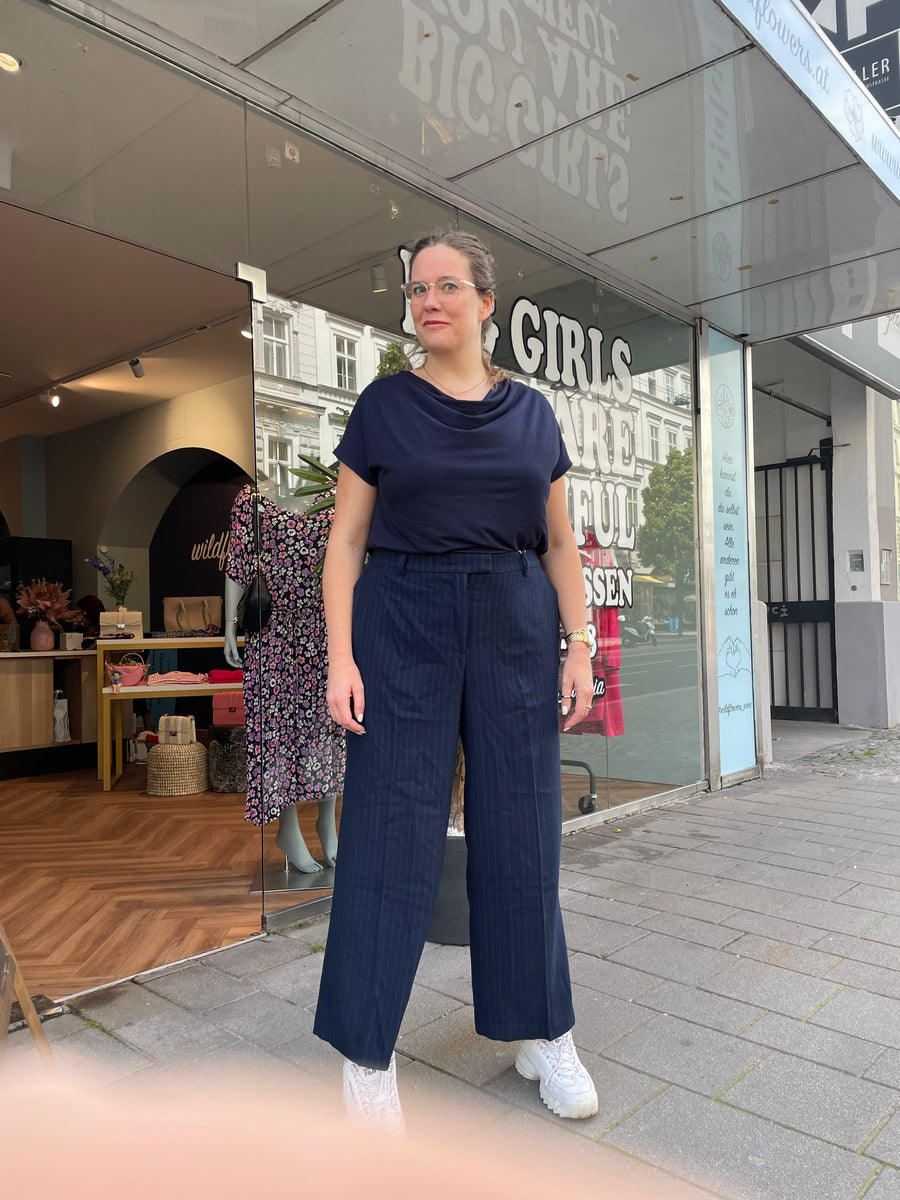 Blaue Nadelstreifen Hose Tom Tailor