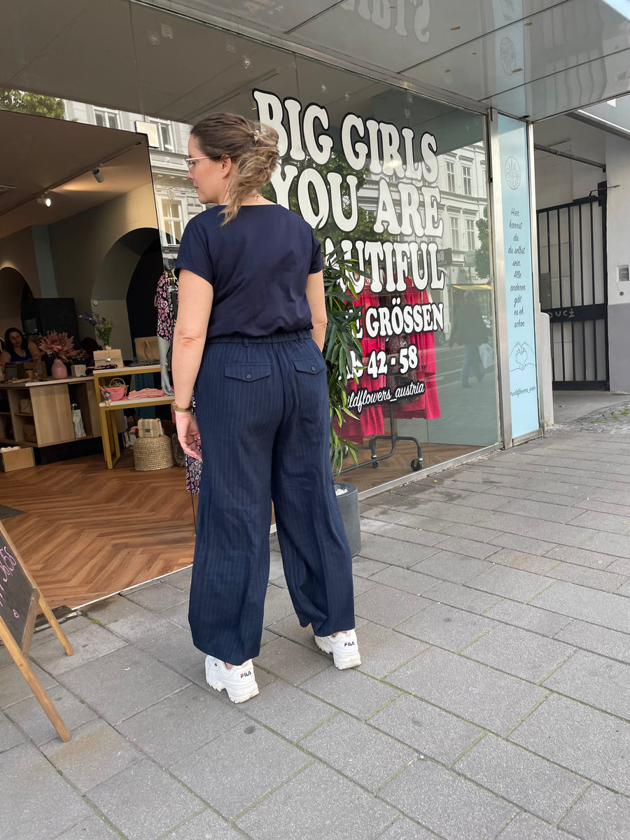 Blaue Nadelstreifen Hose Tom Tailor