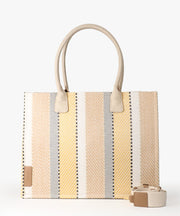 1054 - 595Fair produzierter Shopper Seidenfelt Hulu Beige gestreift - Wildflowersbeige