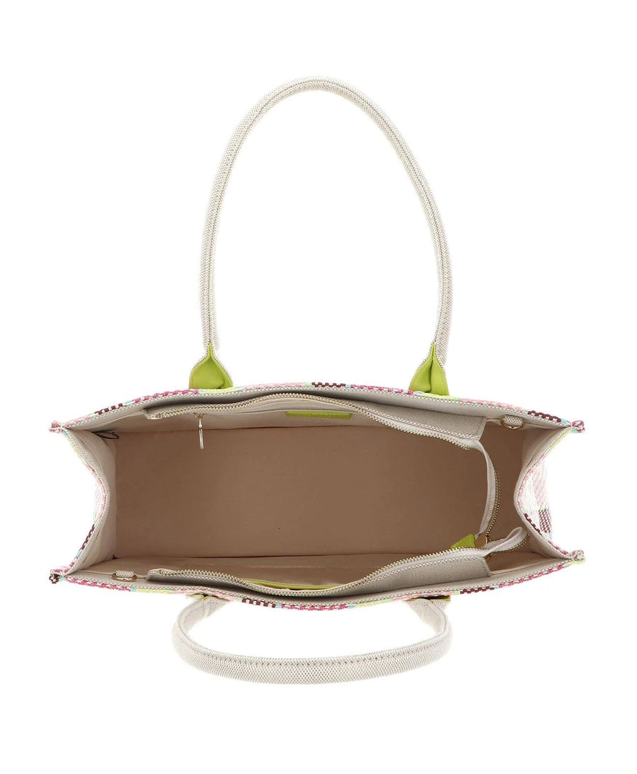 1054 - 595Fair produzierter Shopper Seidenfelt Hulu Bunt gestreift - WildflowersBunt