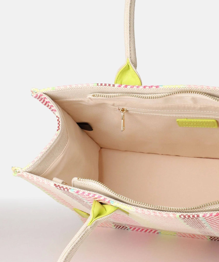 1054 - 595Fair produzierter Shopper Seidenfelt Hulu Bunt gestreift - WildflowersBunt