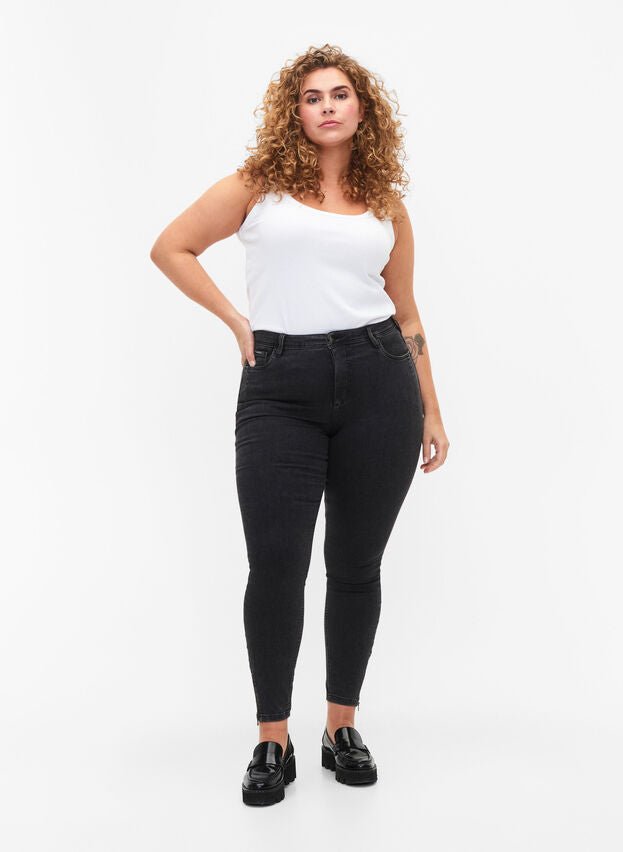 J10181AKurzgröße Jeans grau Denim Skinny Jluna Zizzi - Wildflowers44/30"Grau