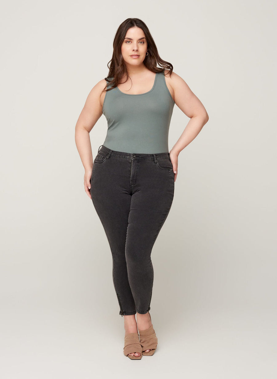 J10181AKurzgröße Jeans grau Denim Skinny Jluna Zizzi - Wildflowers44/30"Grau