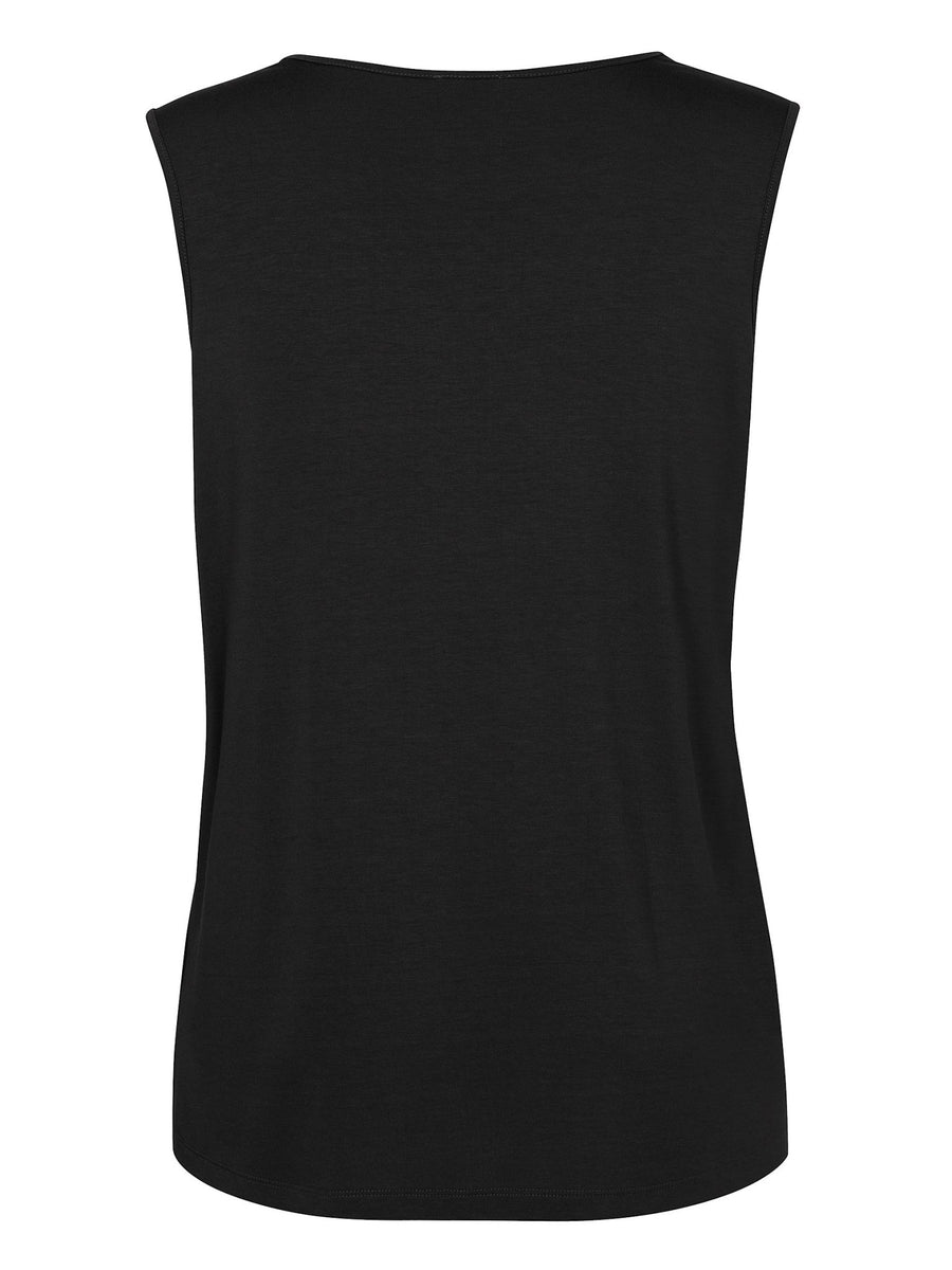 Ärmelloses Shirt mit Pailetten Via Appia Due - Wildflowers44Schwarz