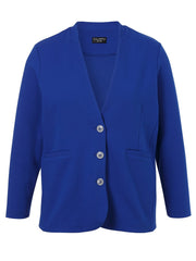 663864Blauer Blazer mit 3 Knöpfen Via Appia Due - Wildflowers44Blau