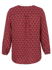 2421940Bluse mit rot-multicolor Muster Via Appia Due - Wildflowers44Rot, Mulitcolor