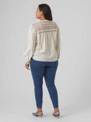 10297222Bluse mit Spitze Ayoe - Wildflowers42Creme