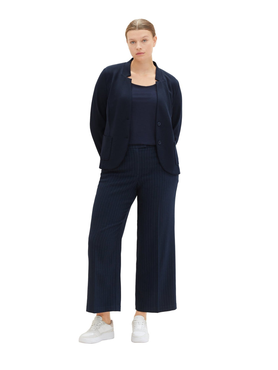 1040052Dunkelblaues Langarmshirt mit Karreeausschnitt - Wildflowers44Dunkelblau