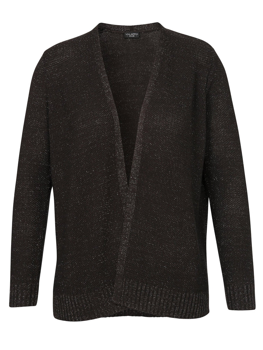 663401Dunkelgrauer Glitzer Cardigan Via Appia Due - Wildflowers44Dunkelgrau