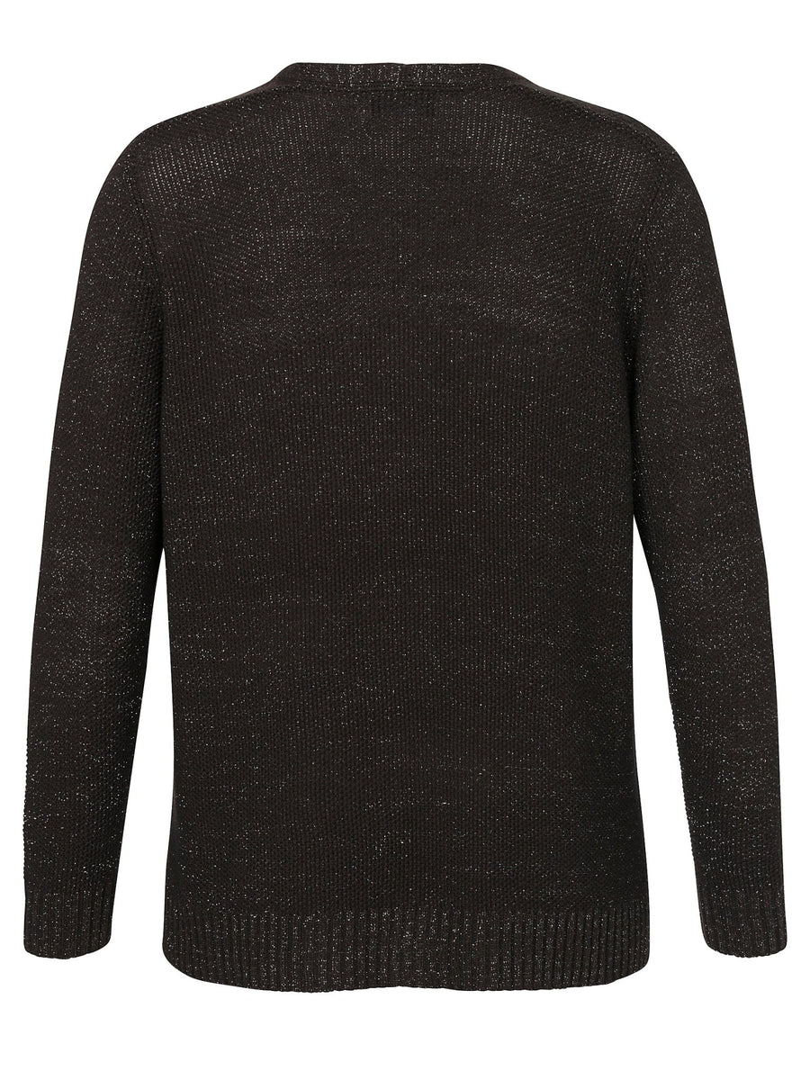 663401Dunkelgrauer Glitzer Cardigan Via Appia Due - Wildflowers44Dunkelgrau