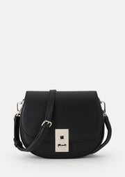 Fair produzierte Handtasche mit Umhängeriemen Linsell Saddle Seidenfelt schwarz - WildflowersSchwarz
