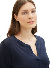 1040056Henley-Shirt aus Lycocell Dunkelblau - Wildflowers44Dunkelblau