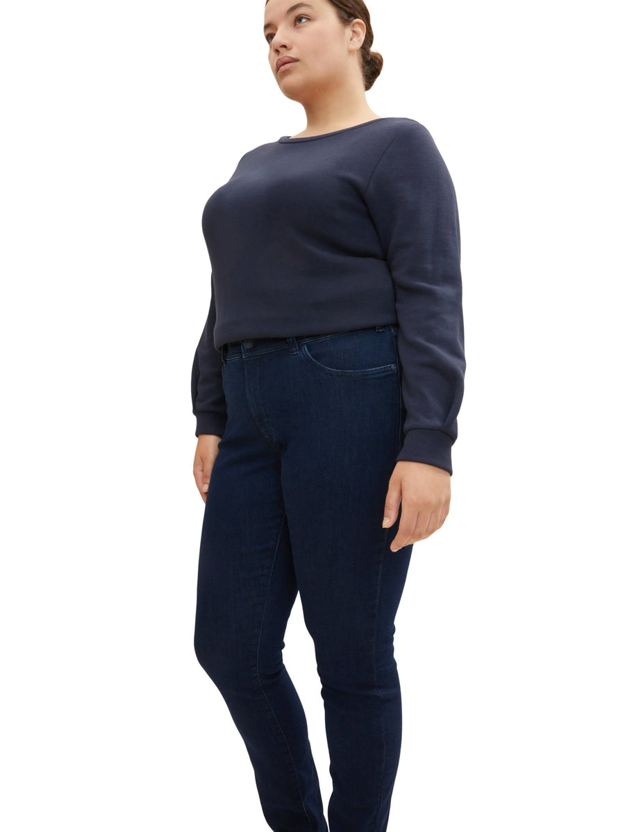 1013516High Waist Skinny Jeans Dunkelblau - Wildflowers46Dunkelblau