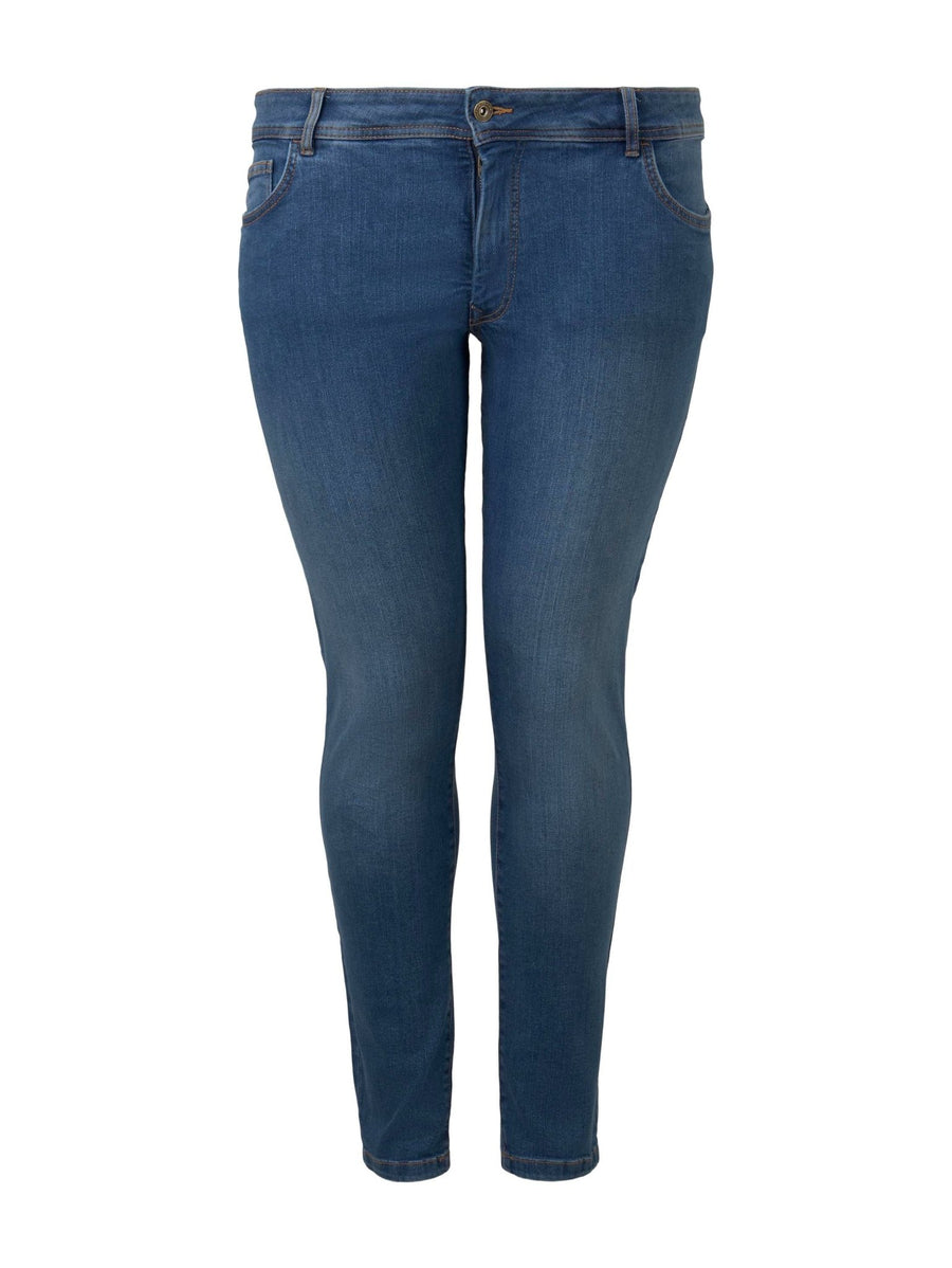 1013516High Waist Skinny Jeans Mittelblau - Wildflowers46Mittelblau