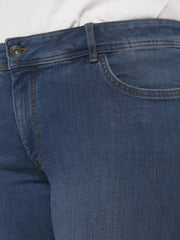 1013516High Waist Skinny Jeans Mittelblau - Wildflowers46Mittelblau