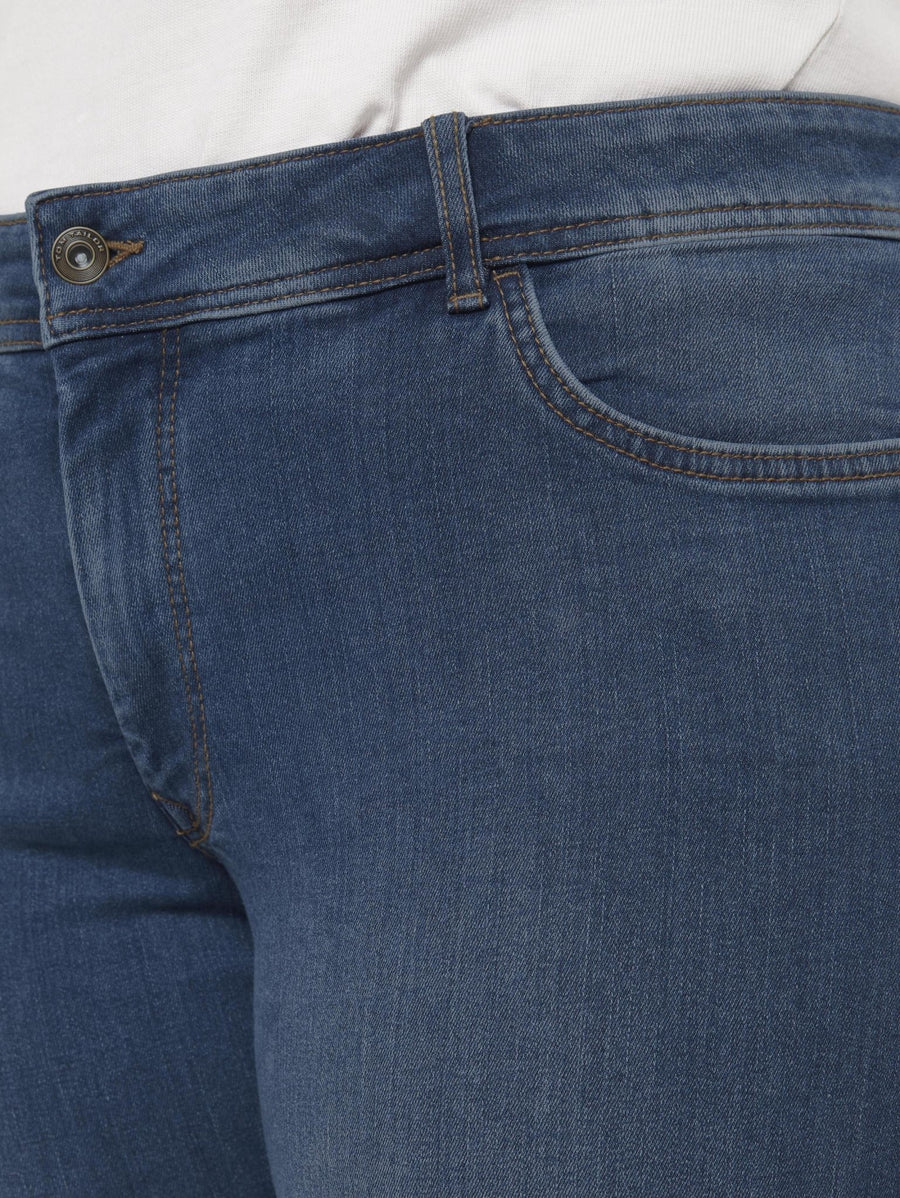 1013516High Waist Skinny Jeans Mittelblau - Wildflowers46Mittelblau