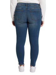 1013516High Waist Skinny Jeans Mittelblau - Wildflowers46Mittelblau