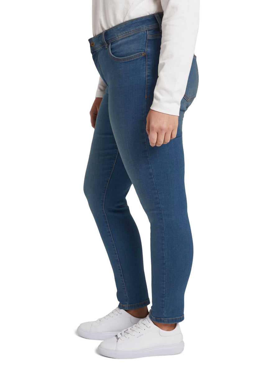 1013516High Waist Skinny Jeans Mittelblau - Wildflowers46Mittelblau