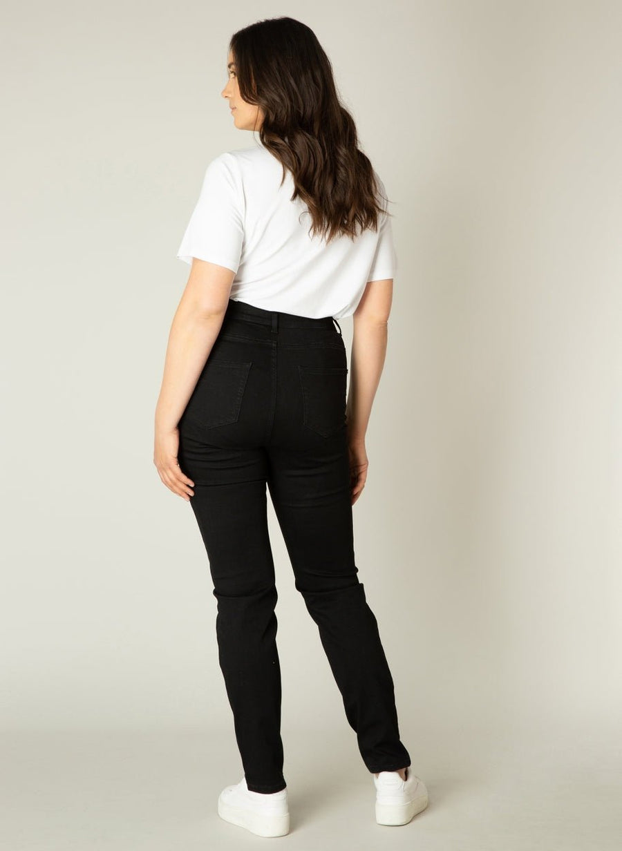 7000007High Waist Skinny Jeans Schwarz - Wildflowers44Schwarz
