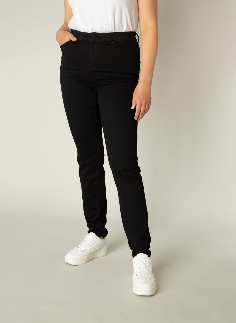 7000007High Waist Skinny Jeans Schwarz - Wildflowers44Schwarz