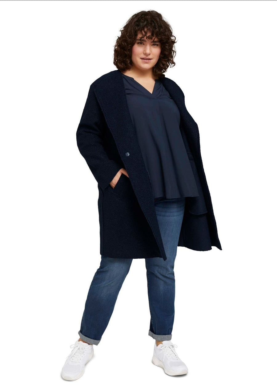 1024916Langarm Bluse Dunkelblau Tom Tailor - Wildflowers46Dunkelblau