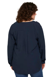 1024916Langarm Bluse Dunkelblau Tom Tailor - Wildflowers46Dunkelblau