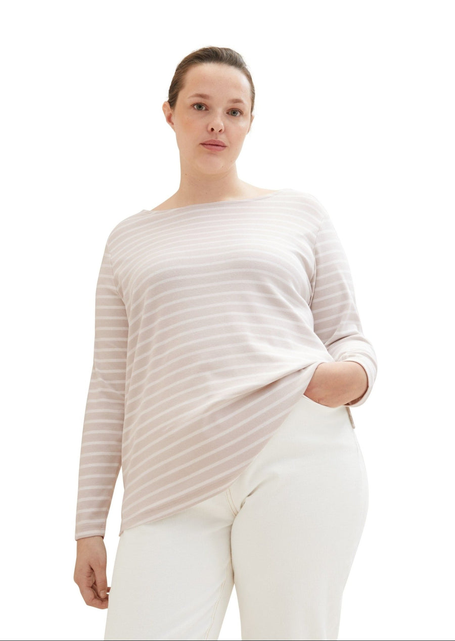 1038827Langarm-Shirt Beige gestreift Tom Tailor - Wildflowers44