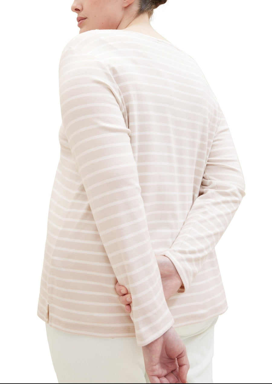 1038827Langarm-Shirt Beige gestreift Tom Tailor - Wildflowers44