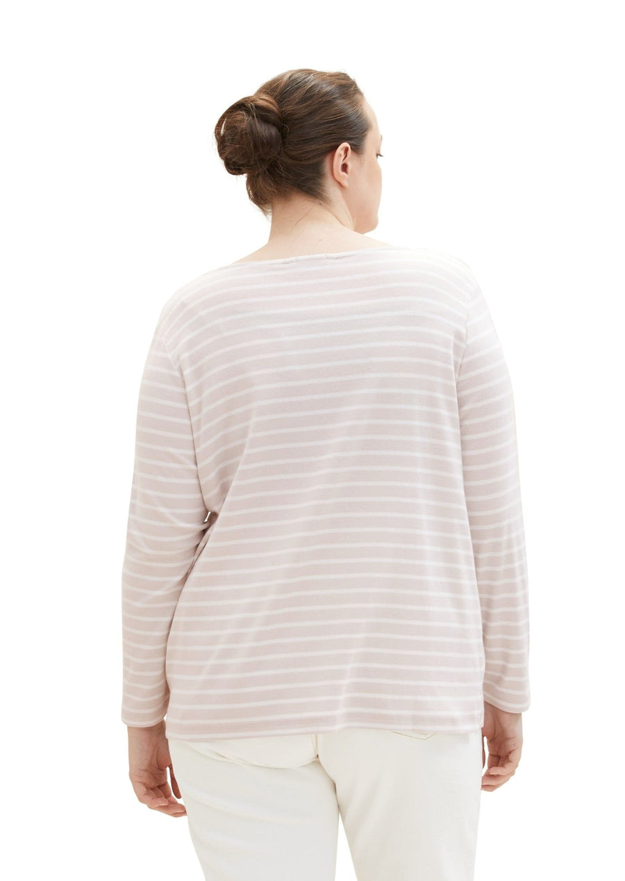 1038827Langarm-Shirt Beige gestreift Tom Tailor - Wildflowers44