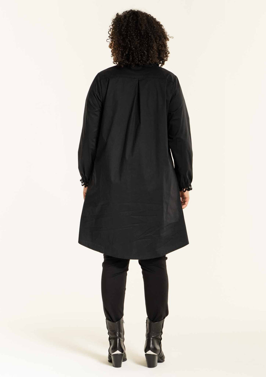 S236864Langbluse Petra mit Broderie Anglaise - WildflowersS (42/44)Schwarz