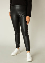 7000021Lederimitat Leggings Alene - Wildflowers44Schwarz