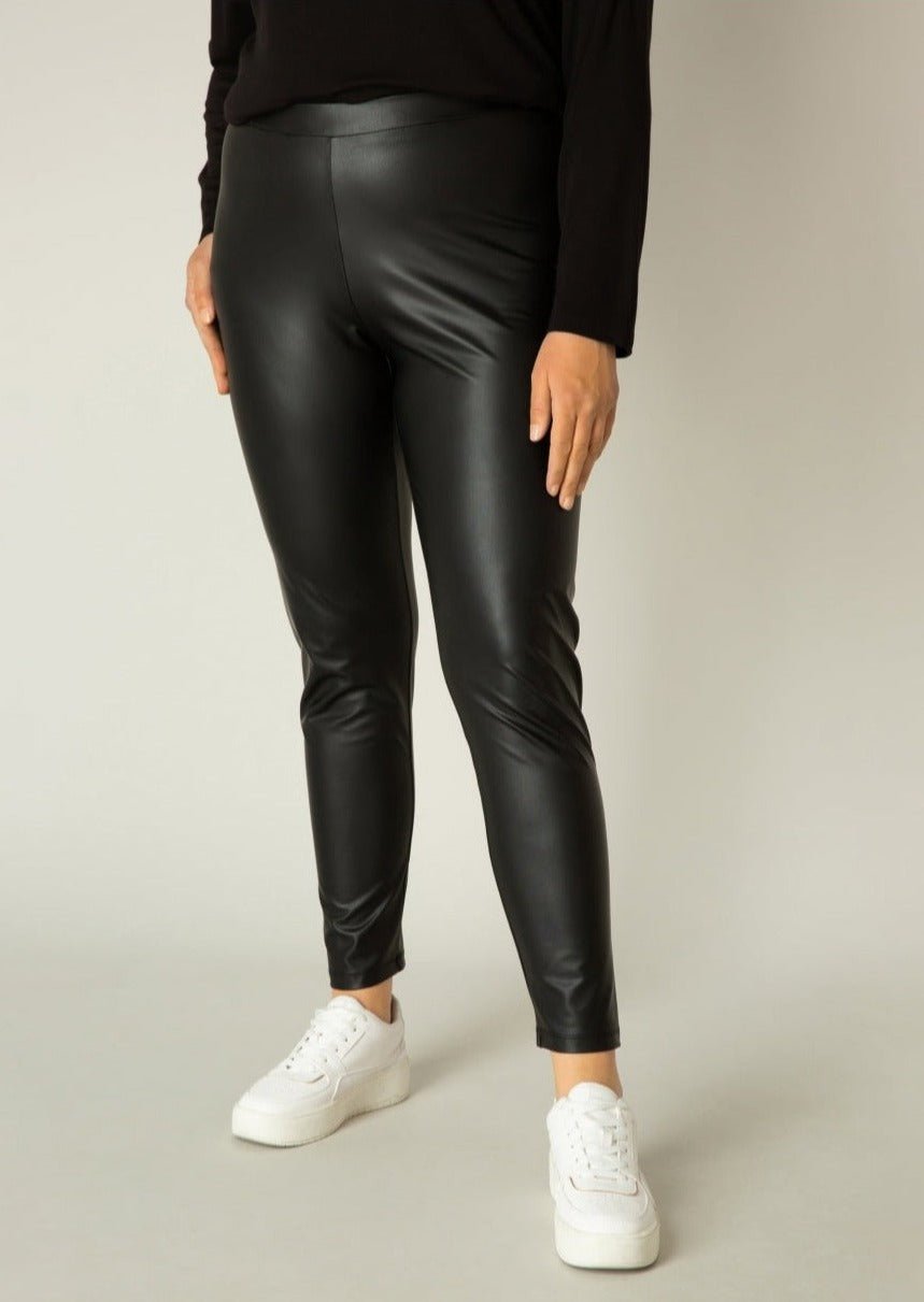 7000021Lederimitat Leggings Alene - Wildflowers44Schwarz