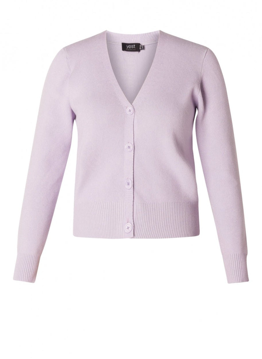 A004348lila Strickjacke mit Knöpfen Via Appia Due - Wildflowers44Lila