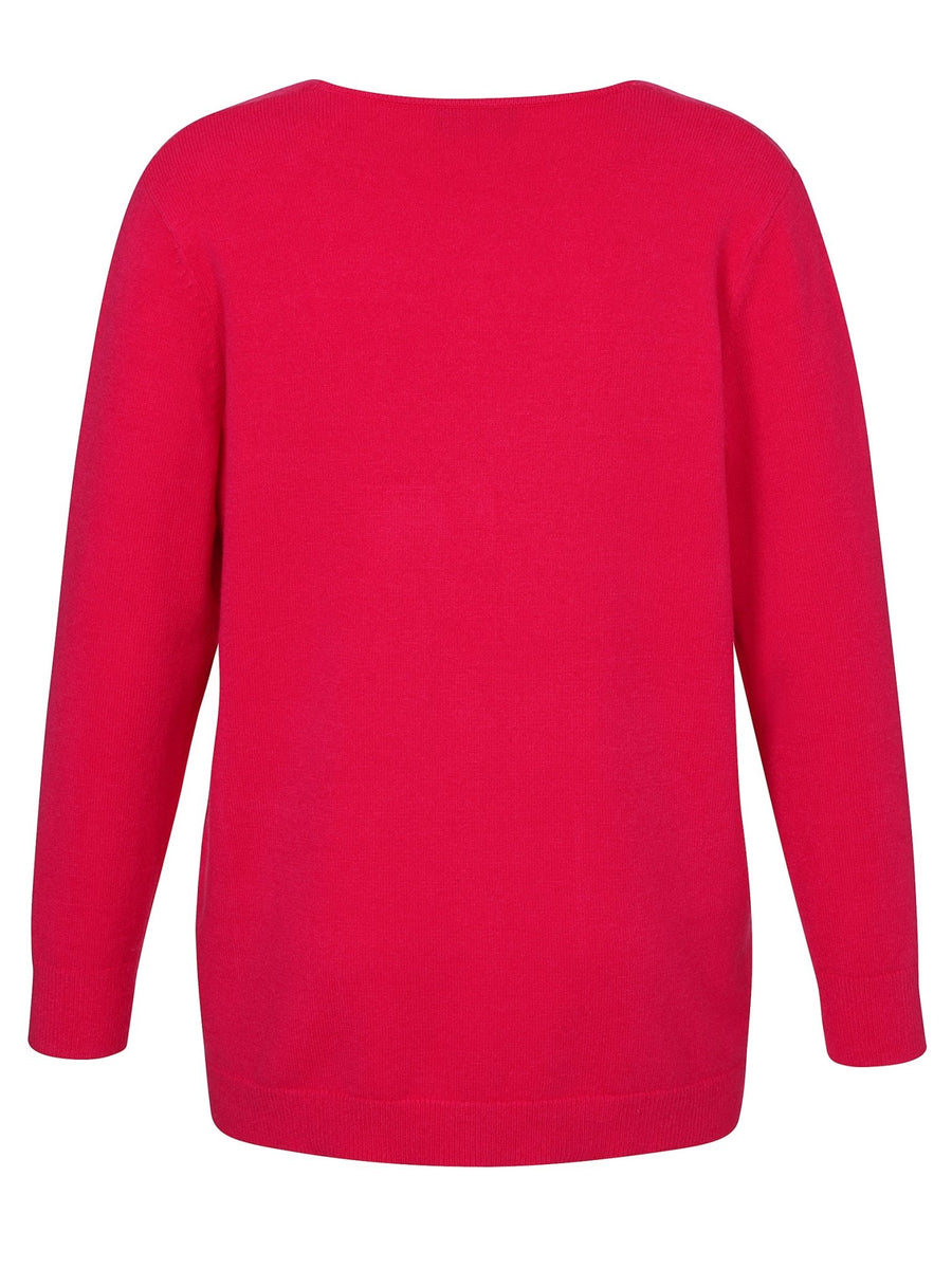 Pinke Strickjacke mit Knöpfen Via Appia Due - Wildflowers44Pink