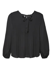 10297195Plissee Bluse Cindy mit Masche - Wildflowers46Schwarz