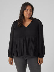 10297195Plissee Bluse Cindy mit Masche - Wildflowers46Schwarz