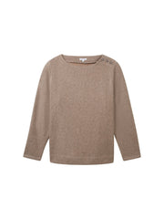 1038842Pullover mit Knopf Detail Tom Tailor braun - Wildflowers44Braun