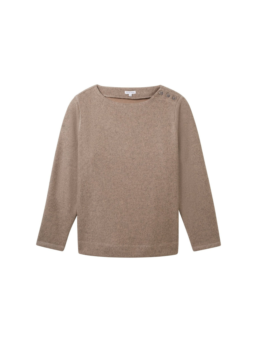 1038842Pullover mit Knopf Detail Tom Tailor braun - Wildflowers44Braun
