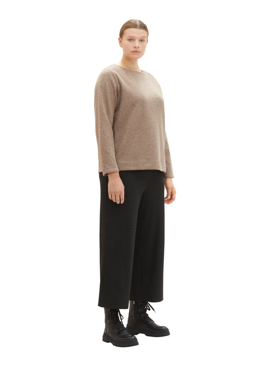 1038842Pullover mit Knopf Detail Tom Tailor braun - Wildflowers44Braun