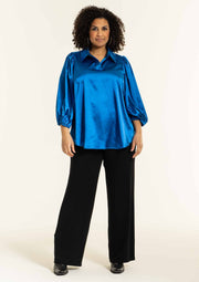 S236875Satin-Bluse Tiffany Blau - WildflowersS (42/44)Blau