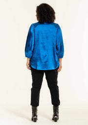 S236875Satin-Bluse Tiffany Blau - WildflowersS (42/44)Blau