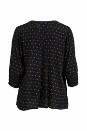 Schwarze Bluse mit goldenem Muster GDucca Gozzip - WildflowersS (42/44)Schwarz gold