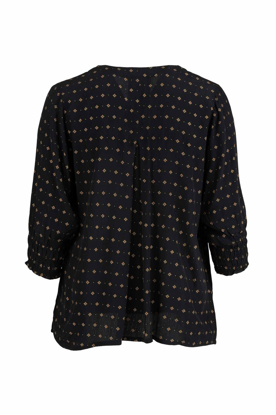 Schwarze Bluse mit goldenem Muster GDucca Gozzip - WildflowersS (42/44)Schwarz gold