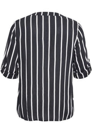 10580350Schwarze Bluse mit Streifen Sida - Wildflowers44schwarz/creme