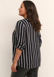 10580350Schwarze Bluse mit Streifen Sida - Wildflowers44schwarz/creme
