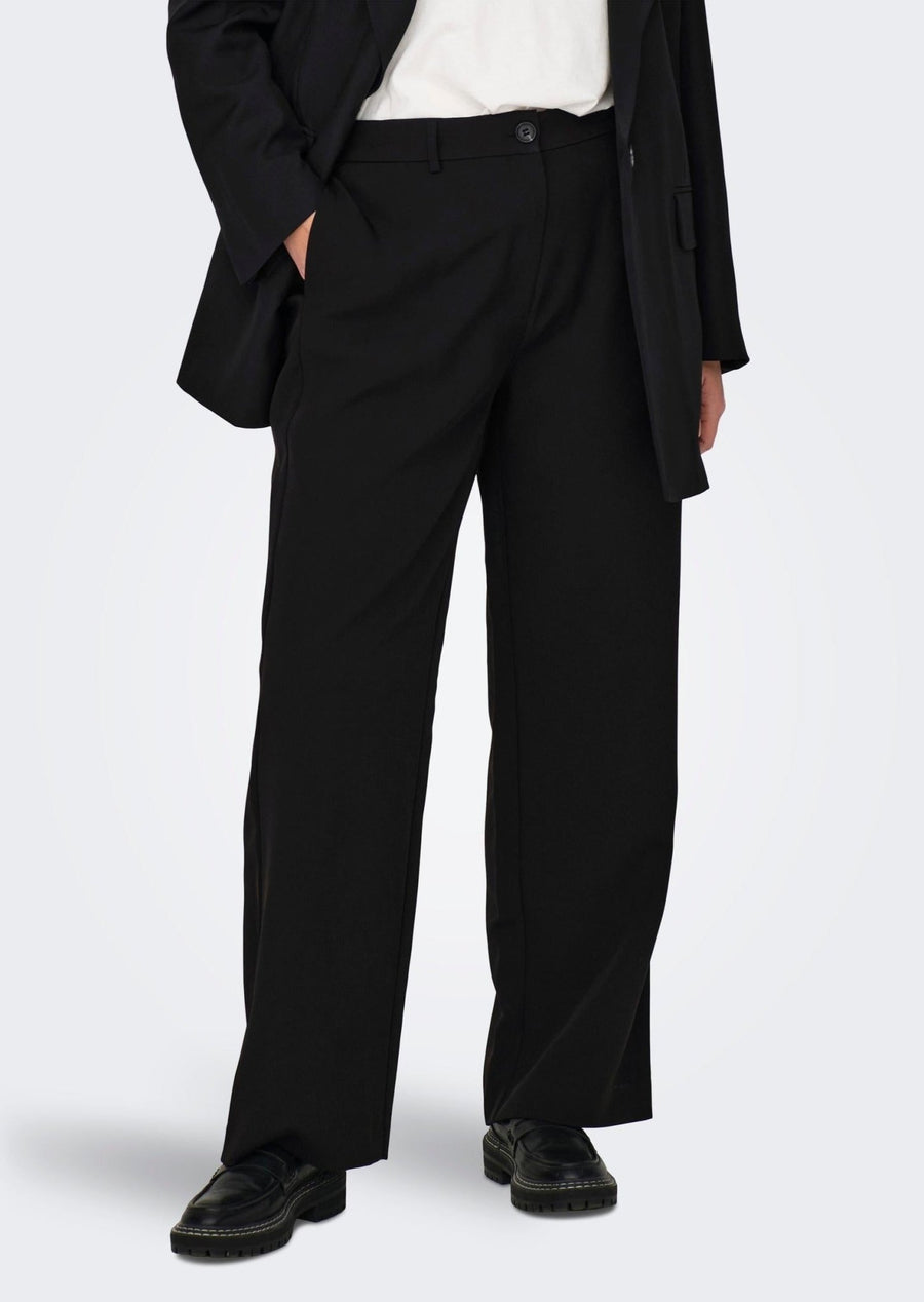 15300118schwarze Gerade geschnitte Hose Lana - Wildflowers42