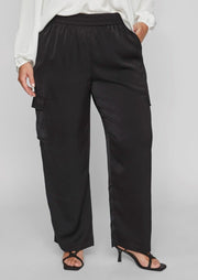 14092964Schwarze Satin Cargohose Vielma - Wildflowers46Schwarz