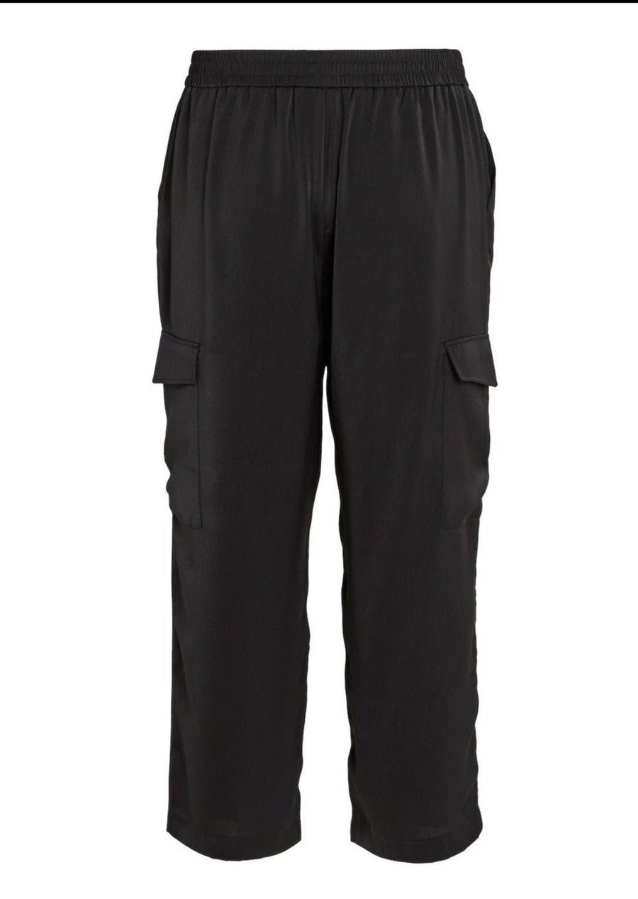 14092964Schwarze Satin Cargohose Vielma - Wildflowers46Schwarz