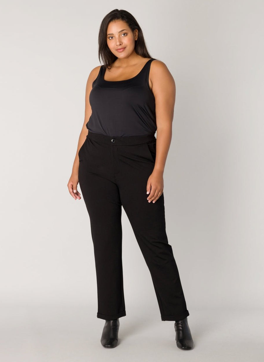7000081Schwarze Viskose Hose mit schmalen Bein Yoella - Wildflowers44Schwarz