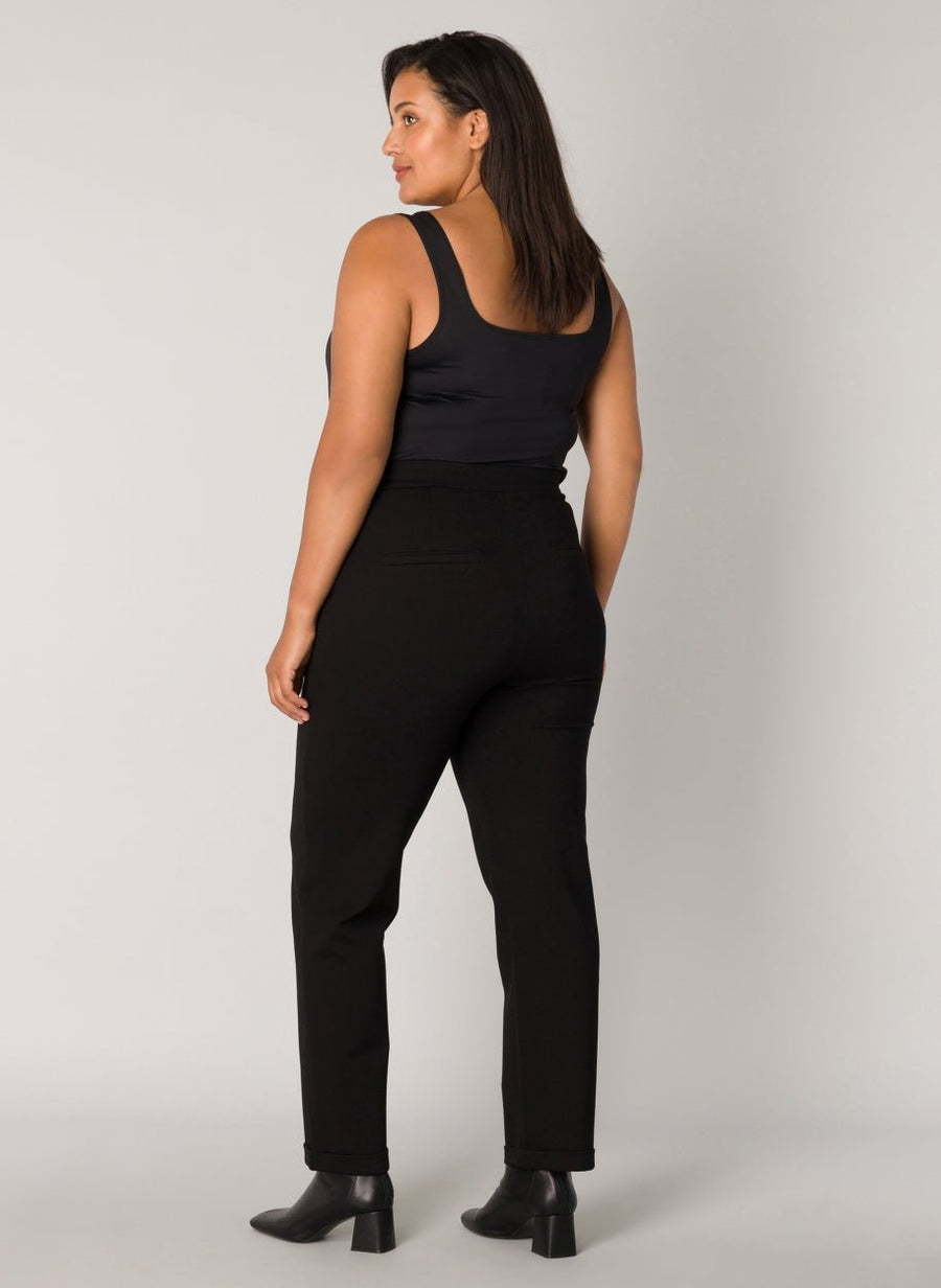 7000081Schwarze Viskose Hose mit schmalen Bein Yoella - Wildflowers44Schwarz